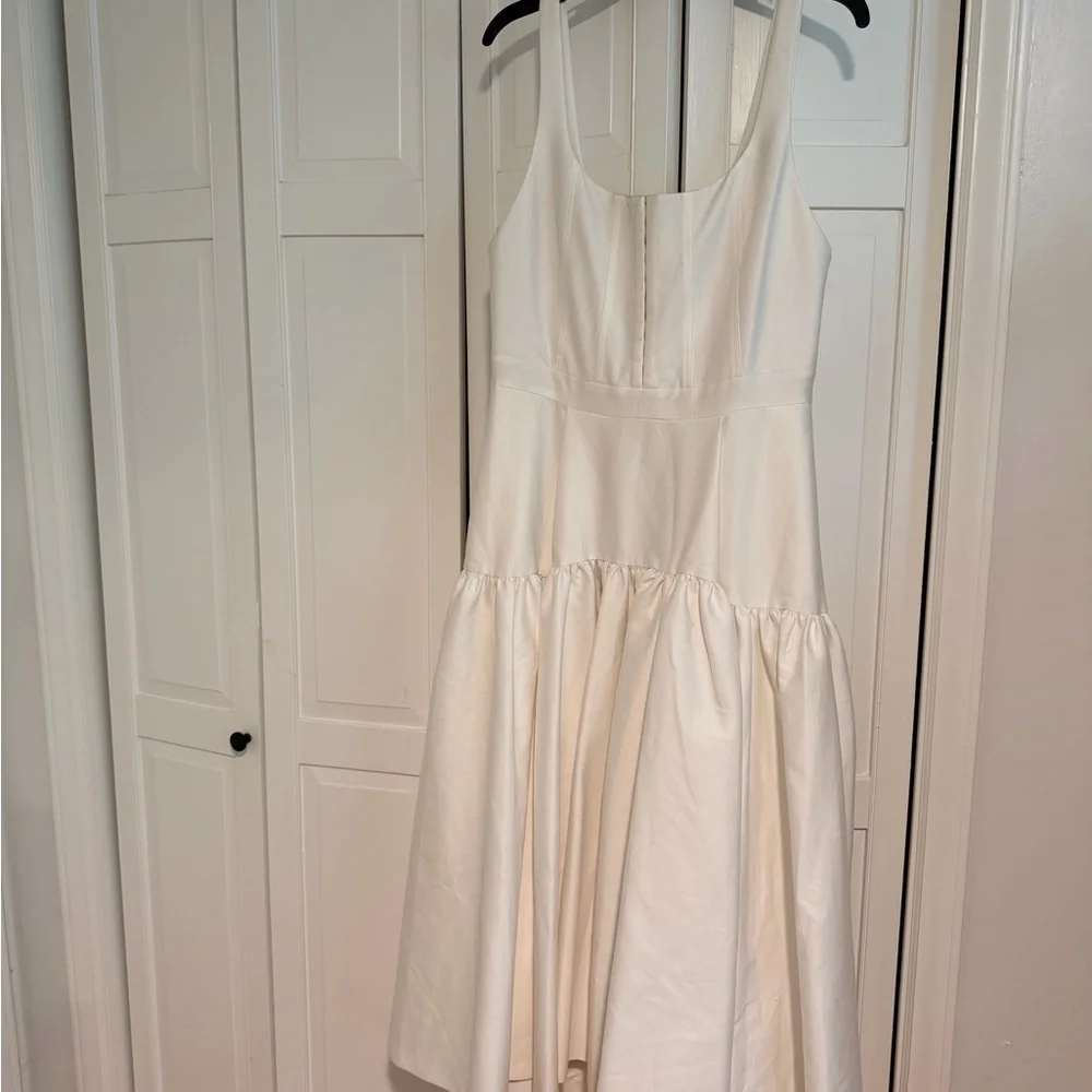 Alice + Olivia Cream Diana Midi Dress - Picture 1 of 5